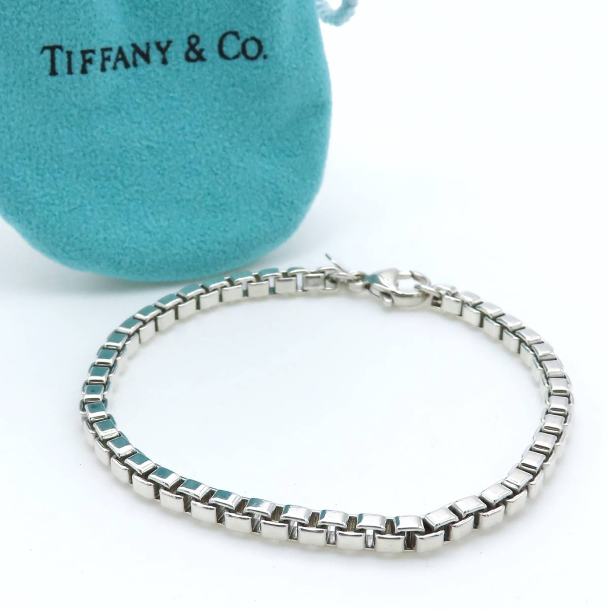 【送料無料】 美品 Tiffany&Co. ヴィンテージ ティファニー ベネチアン シルバー ブレスレット SV925 HM53