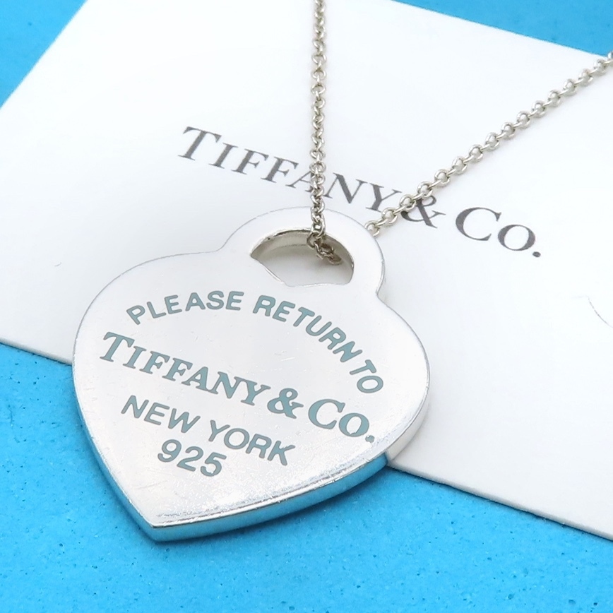 【送料無料】 極希少 Tiffany&Co. ティファニー ブルー リターントゥ ハート シルバー ネックレス AG925 SV HM37