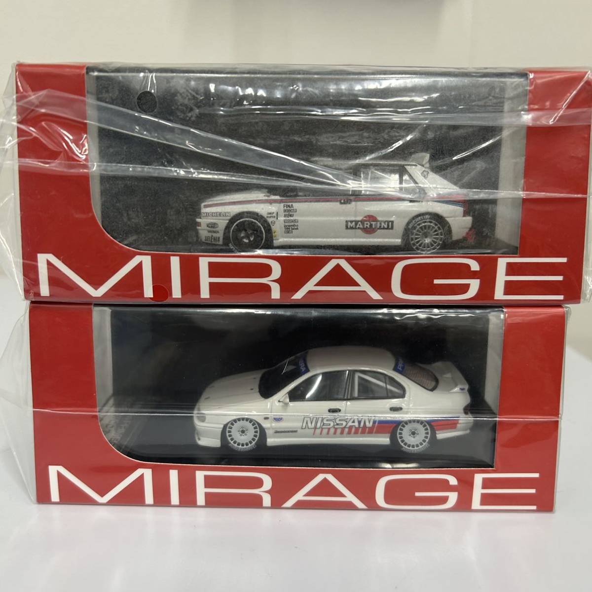 未使用　hpi racing NISSAN PRIMERA JTCC 1993 TEST CAR 8464、LANCIA DELTA HF integrale 1991 TEST CAR 8222 ミニカー 1/43 2台セット_画像1