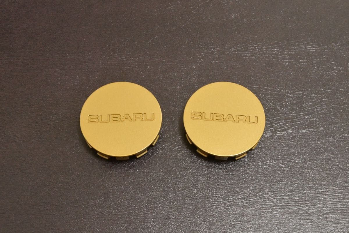 【美品・送料無料】スバル SUBARU 純正 センター キャップ ホイール ゴールド 金 2個セット