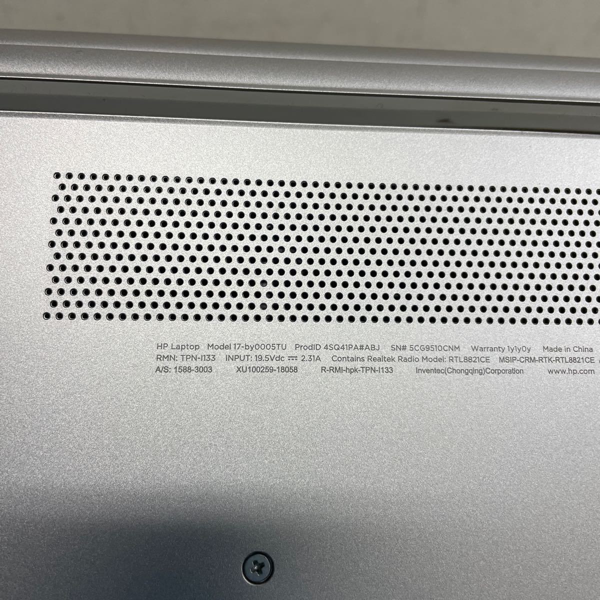 ケ22 HP Laptop 17-by0005UT Core i5 第8世代　ジャンク_画像7