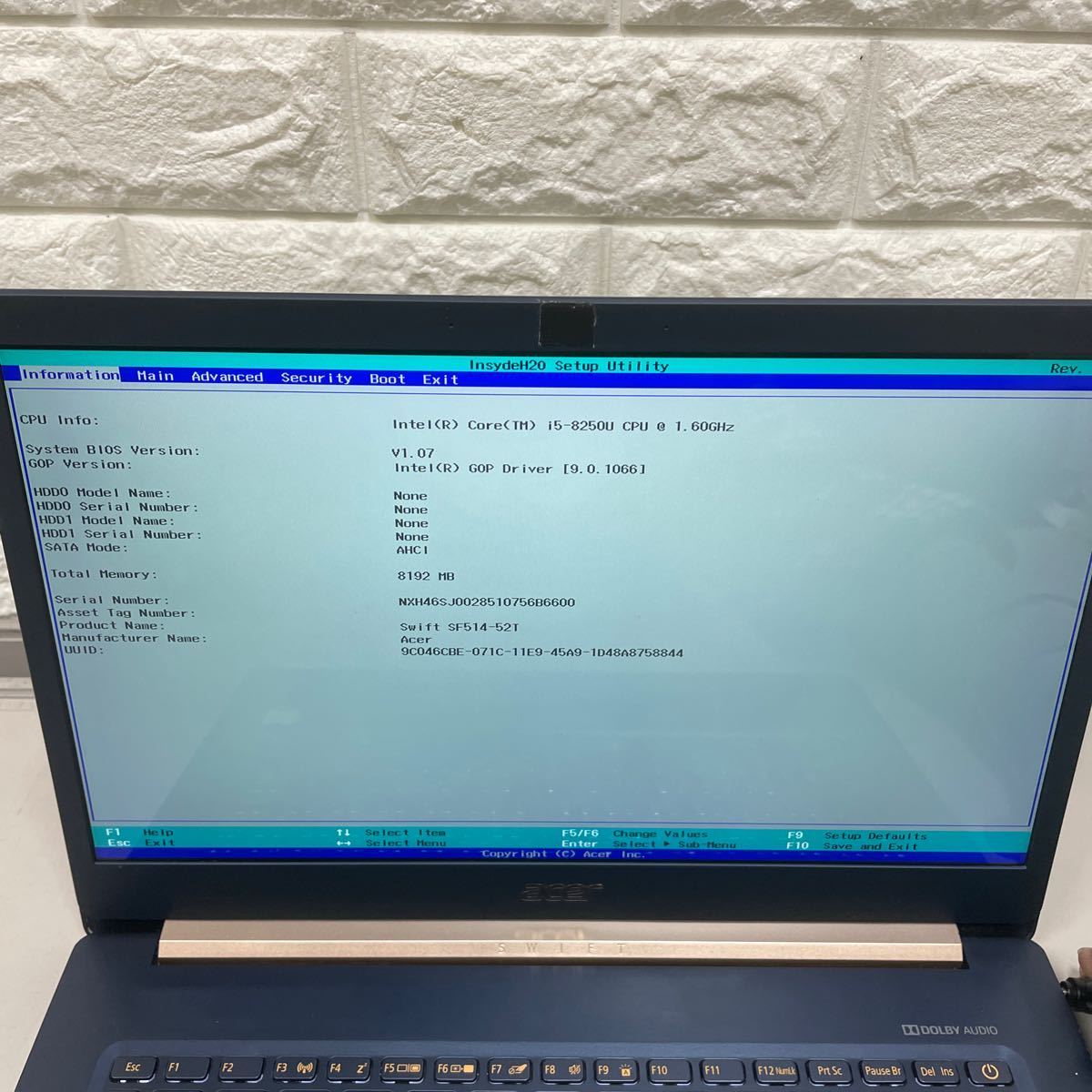 コ5 acer N17W3 Core i5 8250U メモリ8GB_画像2