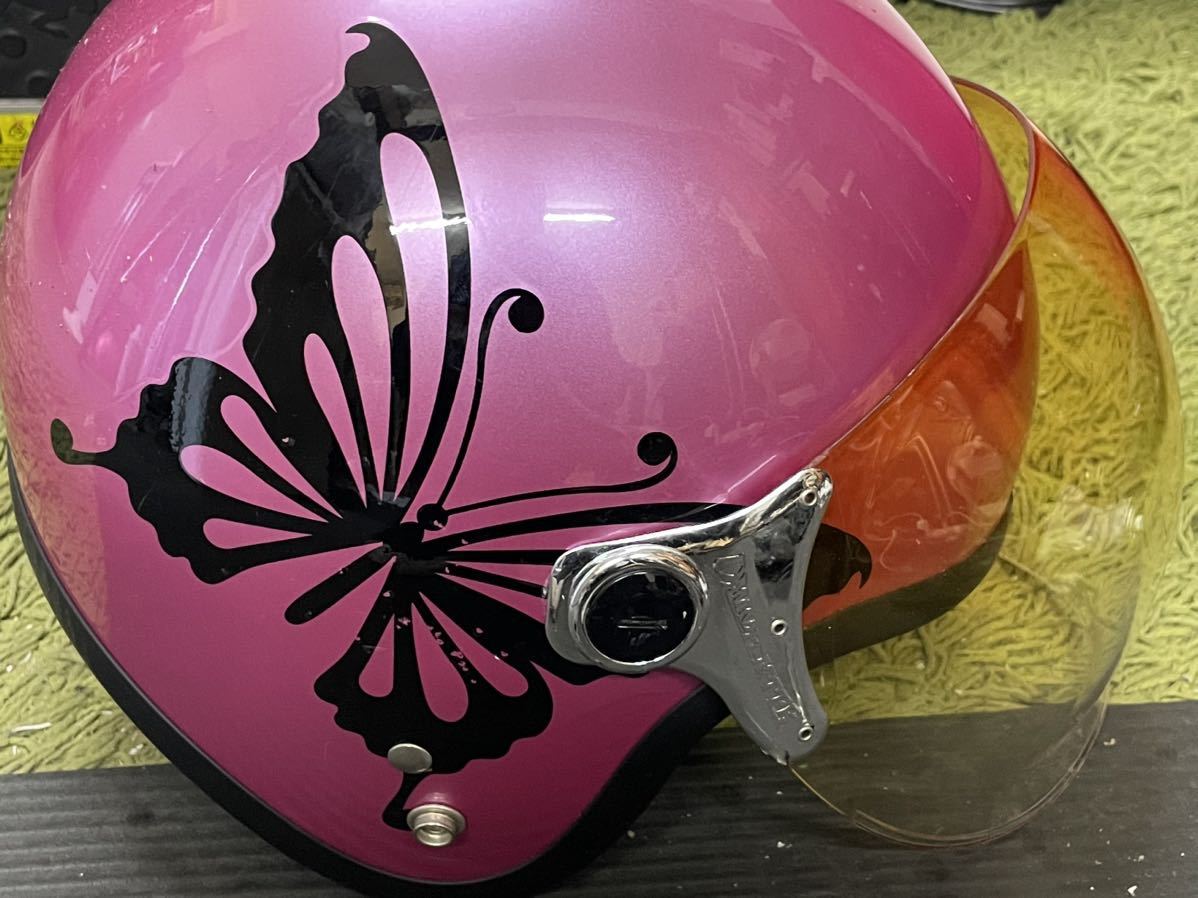 DAMMTRAX/ダムトラックス バイクヘルメット レディース NEW CHEER BUTTERFLY ピンク　57~58cm_画像3