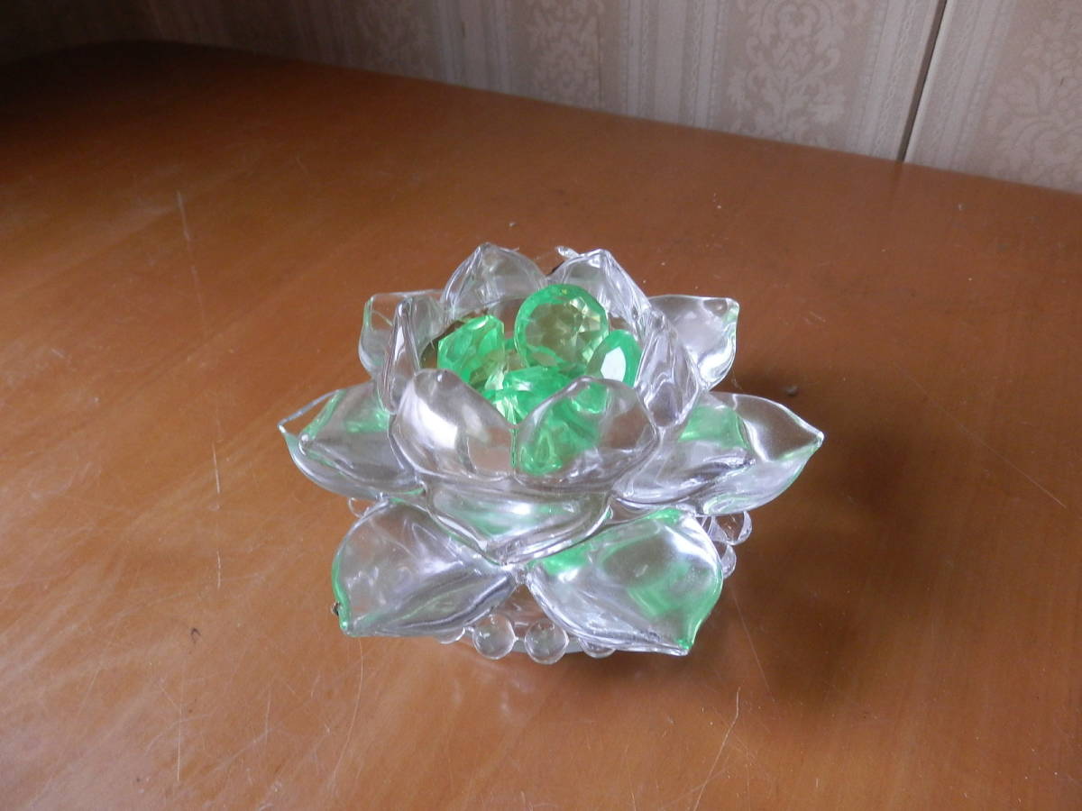 Стенд свеча лотос цветочный стеклянный кристалл*1023