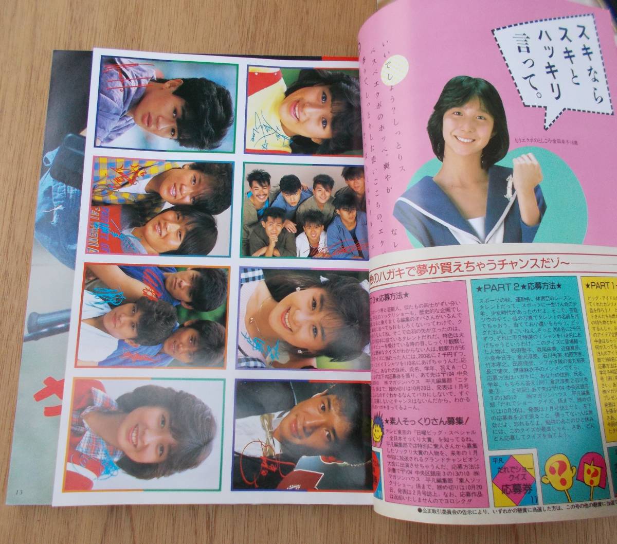 月刊平凡 1984年 11月号 付録欠品無し 中森明菜 菊池桃子 岡田 月刊平凡 1984年 11月号 付録欠品無し 中森明菜 菊池桃子 岡田