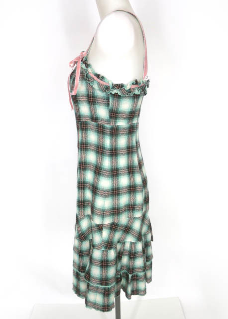 Emily Temple cute check pattern no sleeve One-piece / Emily Templecute [B59018]