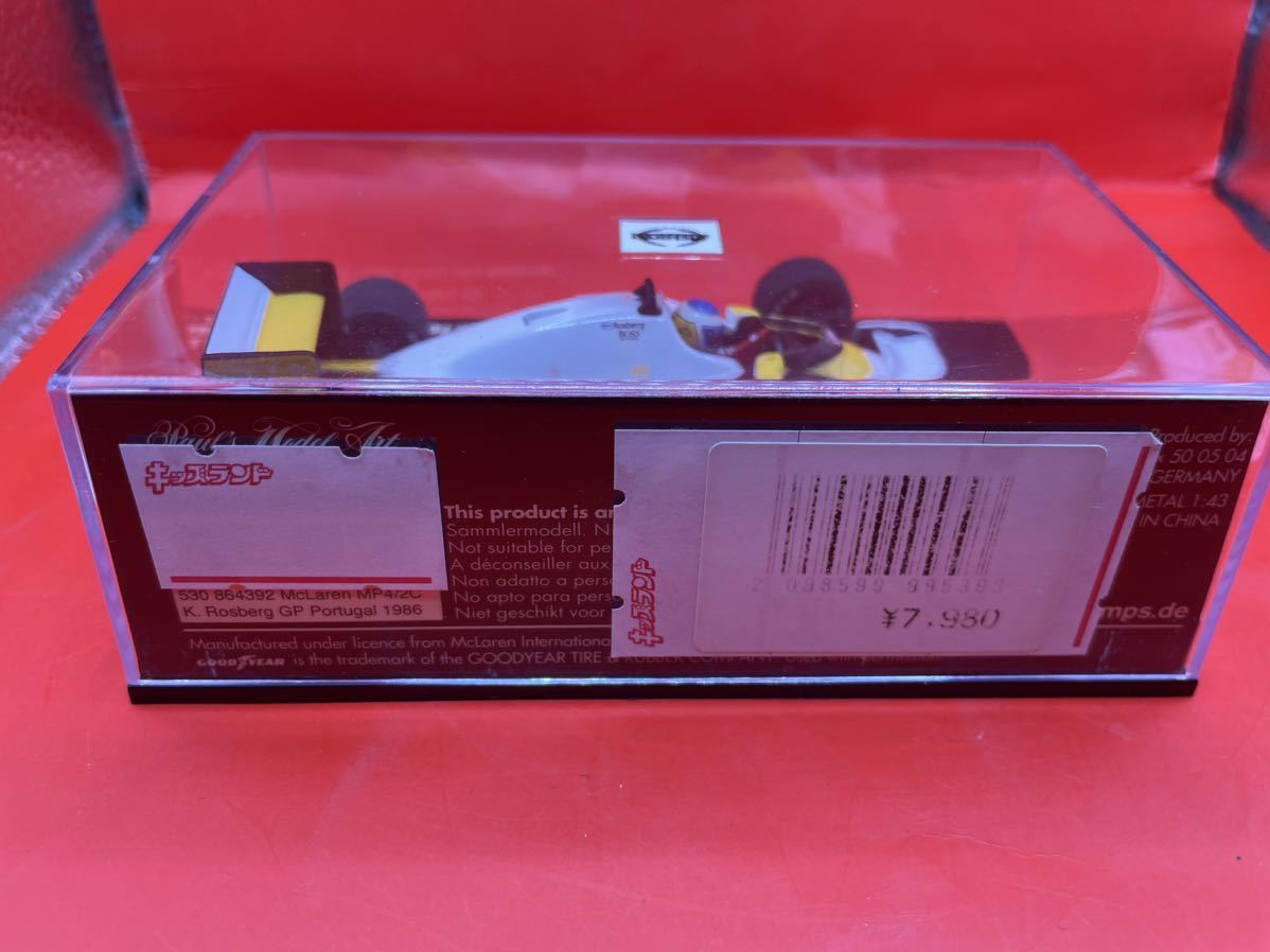 【新品激レア】 ミニチャンプス MINICHAMPS 1/43 McLaren TAG TURBO MP4/2C GP PORTUGAL 1986 K.ROSBERG ケケ・ロズベルグ マクラーレン_画像3