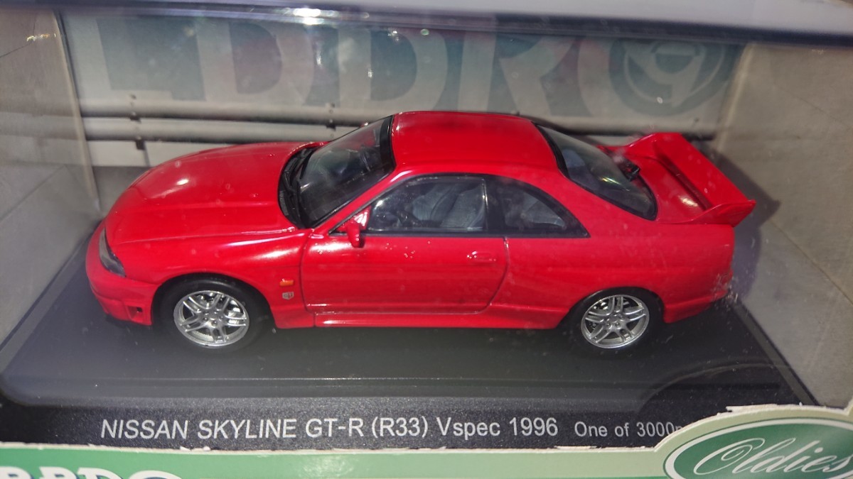 EBBRO Oldies エブロ オールディーズ 1/43 ニッサン スカイライン GT-R (R33) Vspec 1996 レッド / NISSAN SKYLINE GT-R (R33) Vspec Red_画像1