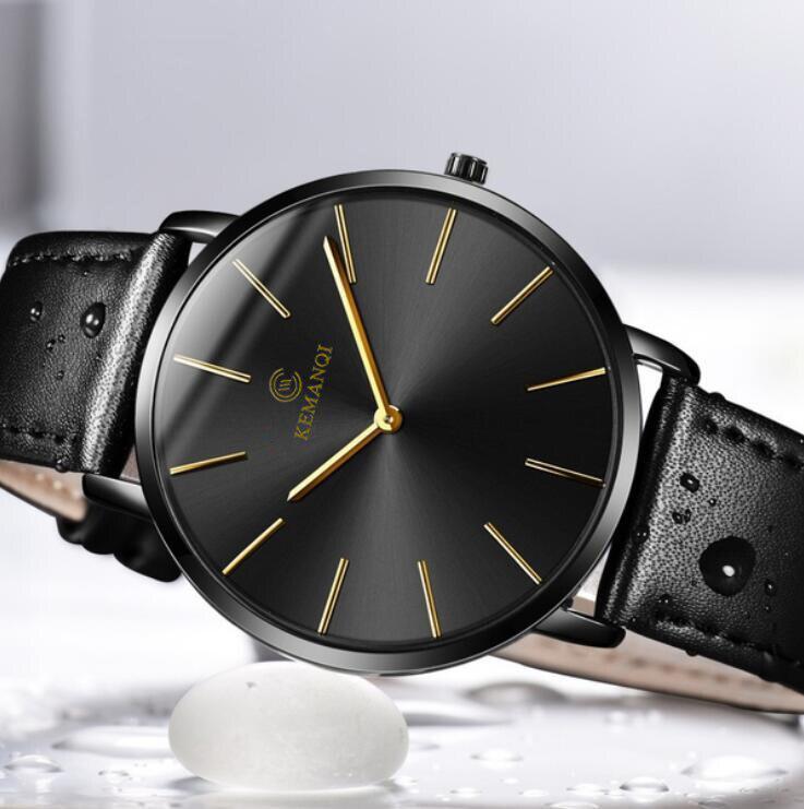 超薄型 6.5 ミリメートル腕時計メンズエレガントなファッション KEMANQI 腕時計簡単なビジネスの男性クォーツ時計ローマ男性男性時計リロ_画像5