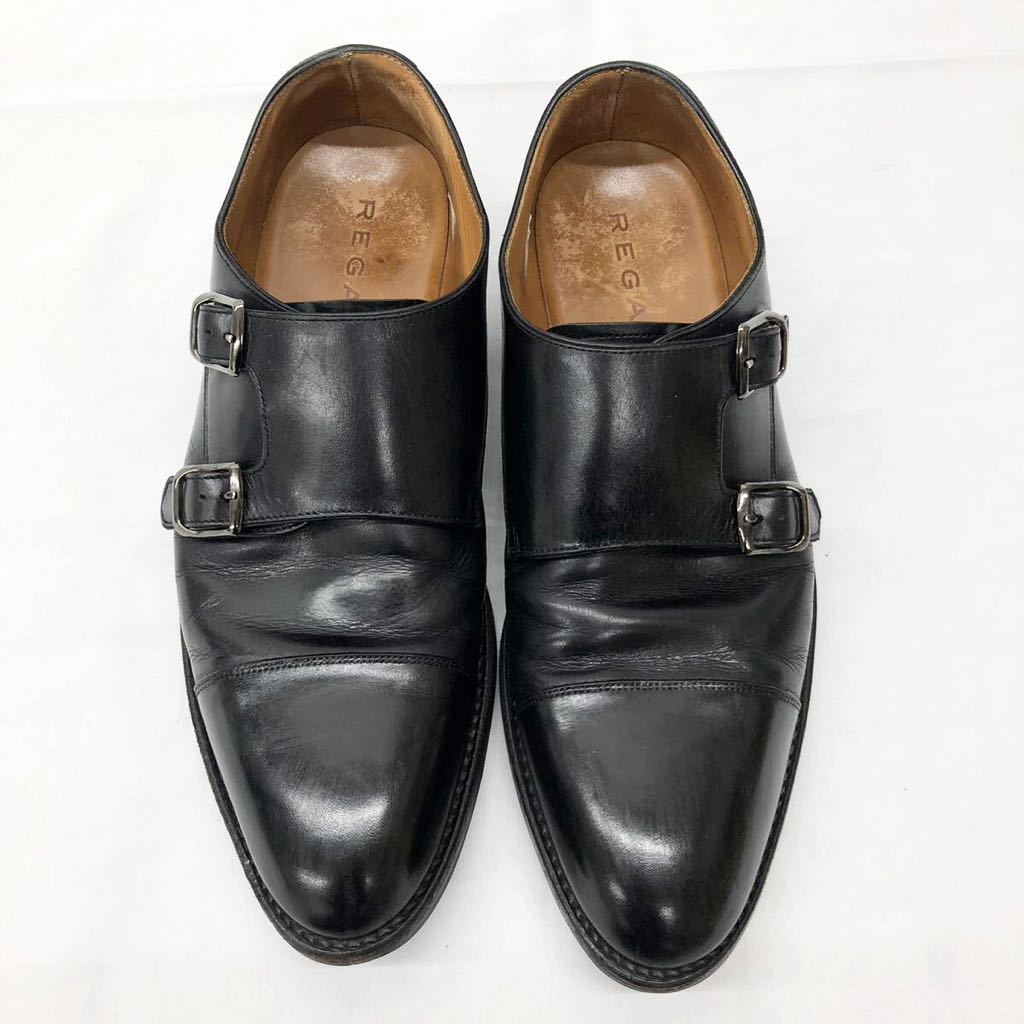 REGAL リーガル GORE-TEX ダブルモンクストラップ レザー 革靴 ビジネスシューズ ゴアテックス ブラック 黒 25.0cm 紳士_画像2