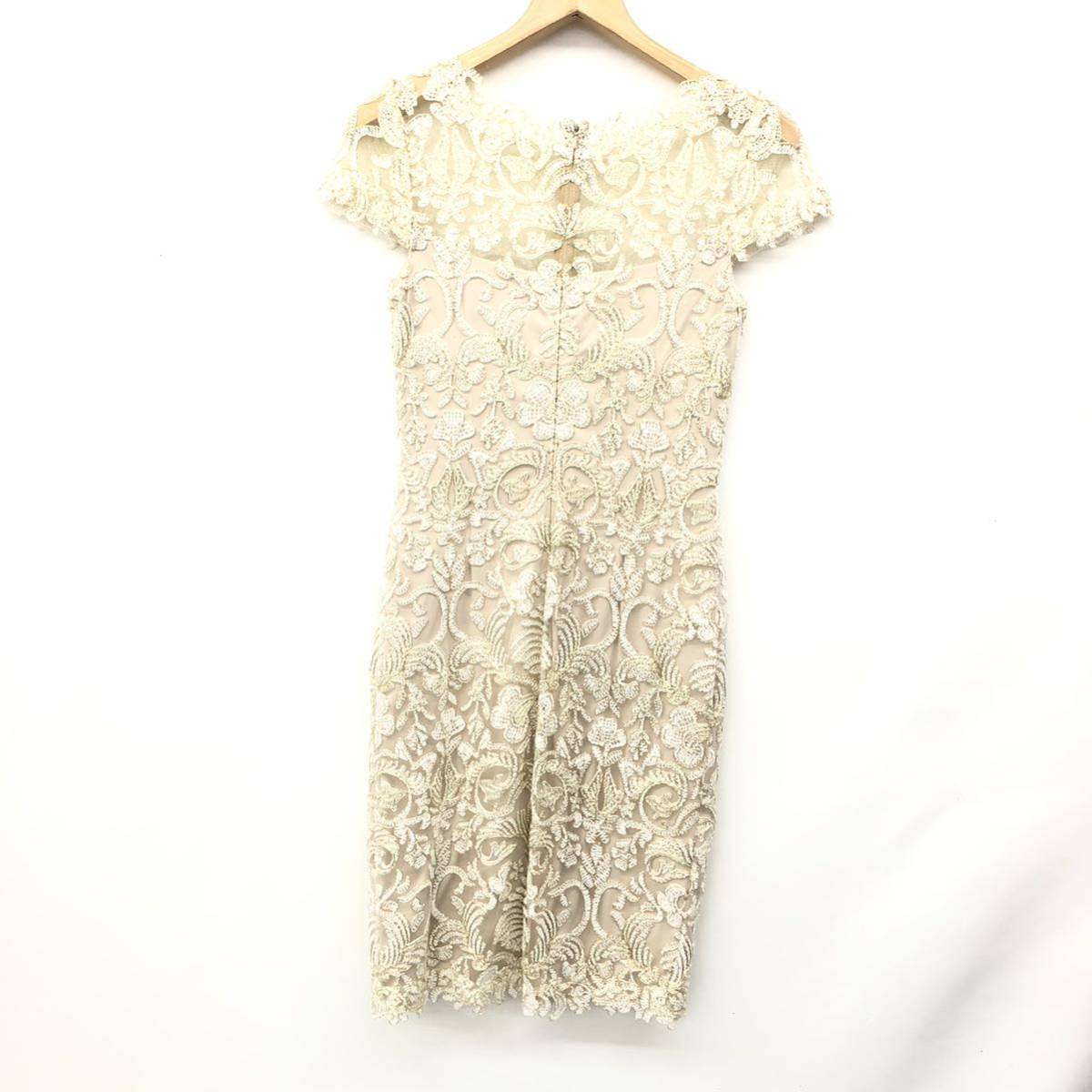 TADASHI SHOJI タダシショージ ワンピース ドレス ALX1812M 定価¥91,300コードレース ミディアム シースルー パーティー ゴールド 0 XS_画像3