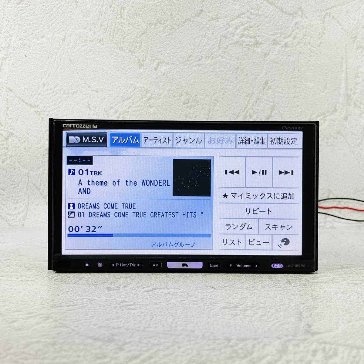 ★★OH済み！動作保証付！地図データ2019年　新品タッチパネル！　☆AVIC-HRZ990☆フルセグ内蔵☆Bluetooth対応、CD,DVD,MSV,SD,TV☆★★_画像7