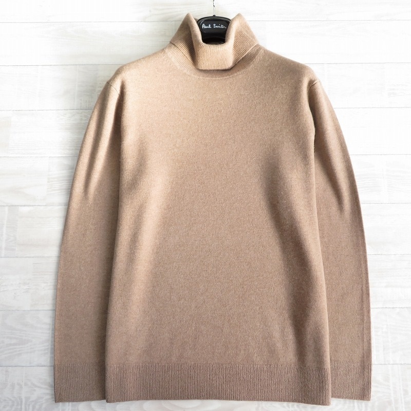 UNIQLO ユニクロ◆メンズ カシミヤ100% タートルネック ニットセーター size L ◆KHAKI_画像1