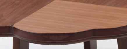 こたつテーブル オールシーズンコタツ はなびら形100丸 天然杢ウォールナット ニュークローバー_画像2