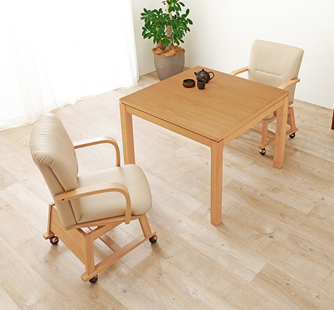  high type height legs kotatsu set kotatsu90 centimeter angle ( square )+ chair 2 legs. 3 point set SHERUTA natural color 