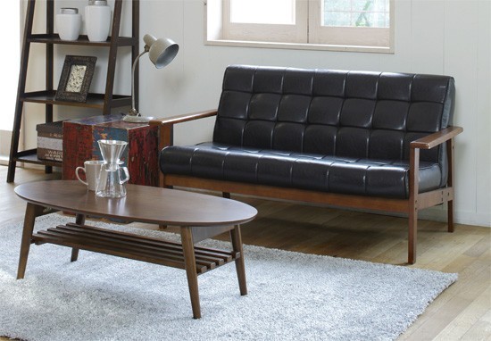  one seater . sofa synthetic leather trim elbow attaching arm sofa black color Northern Europe Cafe style 