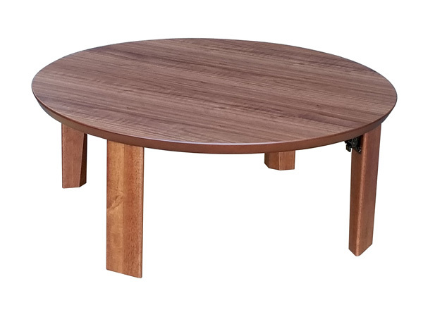 座卓 ローテーブル 100センチ丸 円形 ウォールナット色 折れ脚 リビングテーブル 国産品 MARON_画像1