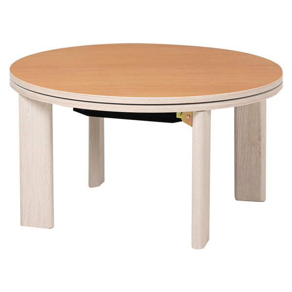 丸型家具調こたつテーブル 68センチ丸 MONE グレイッシュホワイト色 コタツ_画像5