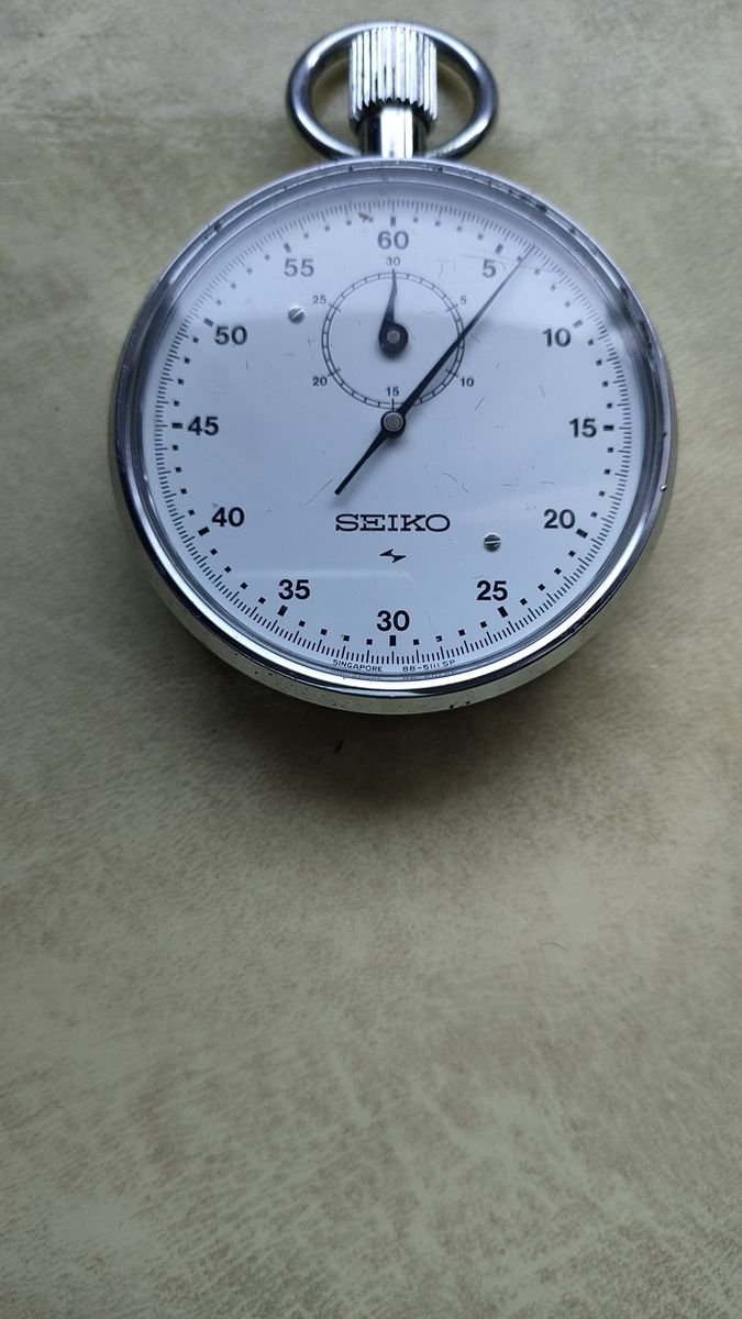 ストップウォッチ SEIKO セイコー 昭和 年代物 シルバー 稼働品 アンティーク レトロ 白文字盤 レア骨董品 希少 懐中時計