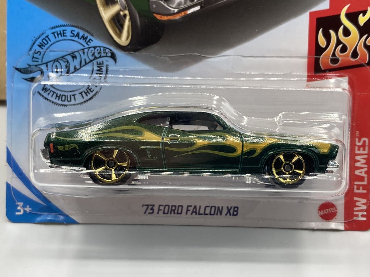 即決有★HW hotwheels ホットウィール '73 FORD FALCON XB フォード ファルコン FLAMES グリーン 緑★ミニカー_画像2