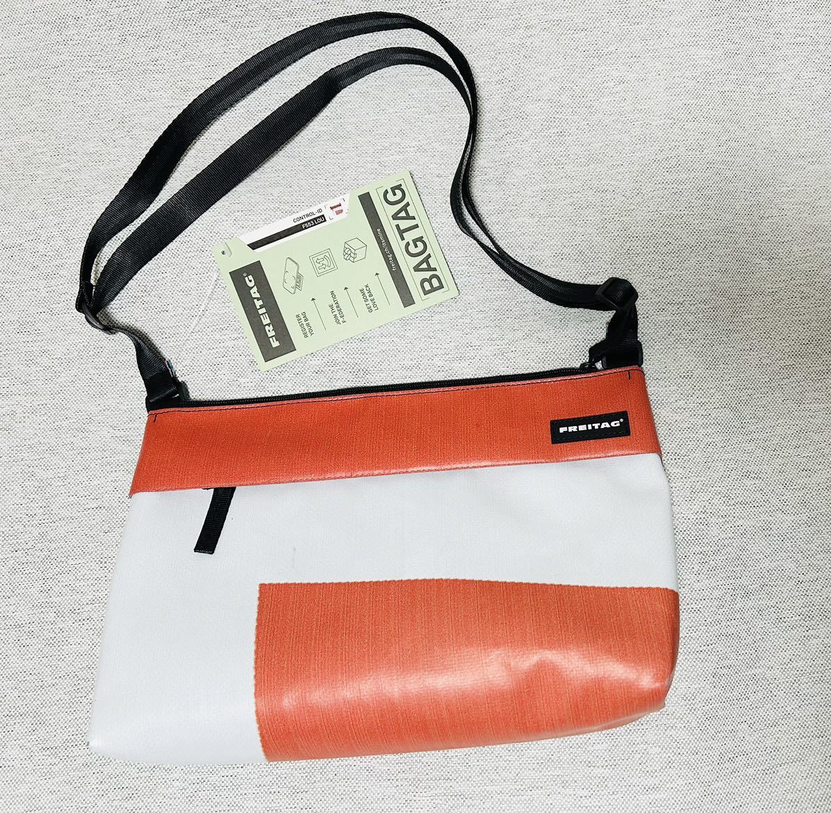 FREITAG F553 lou shoulder bag freitag sakoshumesenja- orange color white color transcription 