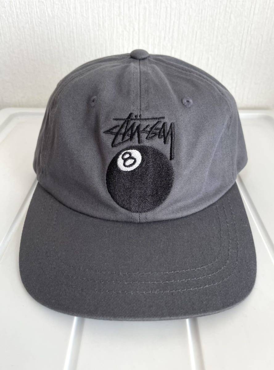 美品 着用3回のみ stussy 8ball cap グレー ステューシー 8ボール dad キャップ _画像2