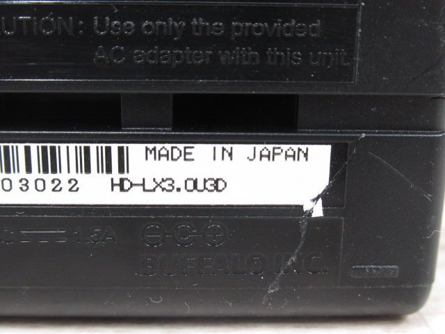 11251 Ω 新C 0138♪ 保証有 BUFFALO【 HD-LX3.0U3D 】バッファロー HD-LXU3Dシリーズ ハードディスク(3TB) 外付けHDD 動作確認/初期化済み_画像7