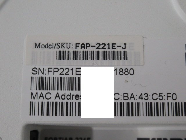 Ω 新H 0113♪ 保証有 FORTINET【 FAP-221E-J 】FortiAP-221E 無線アクセスポイント PoE給電対応 本体のみ・祝10000!取引突破!!_画像4