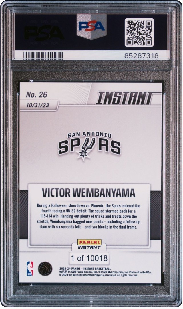 1円出品 PSA10 Panini Instant 26 Victor Wembanyam RC パニーニ インスタント ビクター・ウェンバンヤマ ルーキーカード Wemby 10月31日_画像2