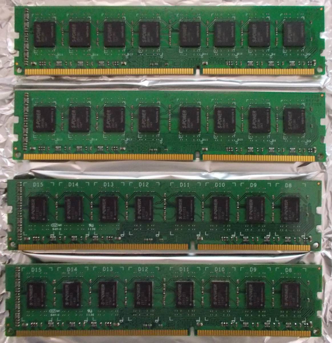 DDR3-1333 4GB メモリ4枚セット PC3-10600 Z68A-G43で動作確認済み_画像2