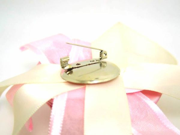  rose 3 wheel ribbon corsage pink 