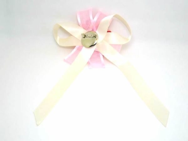  rose 3 wheel ribbon corsage pink 