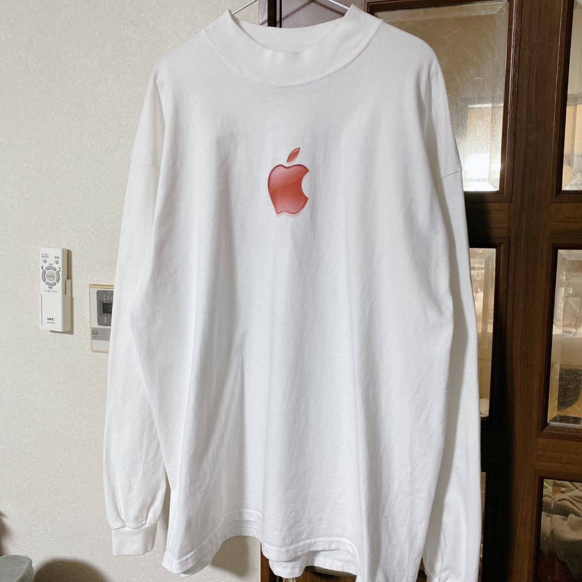 激レア Apple ロンT モックネック USA製 2XL 90s 00s 長袖Tシャツ _画像2