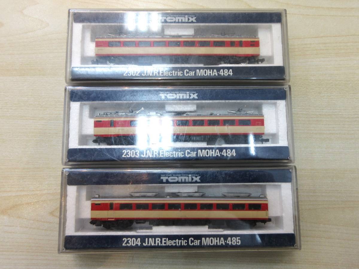 1101 中古品 TOMIX N-SCALE 国鉄電車 モハ484形 2302 2303 モハ485形 2304 まとめ 3両セット 鉄道模型 Nゲージ_画像1