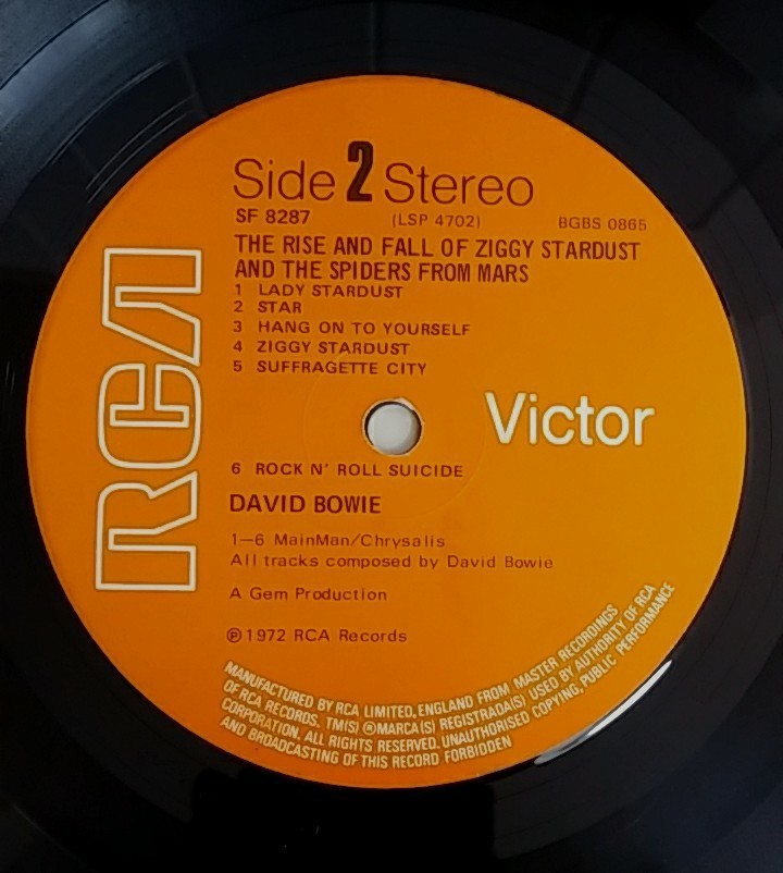 【ジャンク品扱い】【UK盤 初期Press】David Bowie (デビッド ボウイ)/ The Rise And Fall Of Ziggy Stardust And The Spiders From Mars_画像3