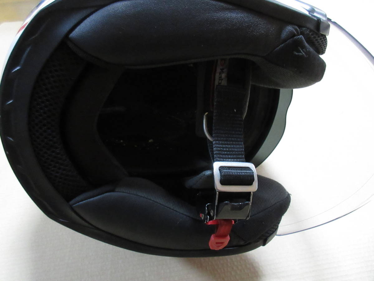 OGK KABUTO(オージーケーカブト) EXCEED CLAW ジェットヘルメット パールホワイト中古品 サイズM(57～58cm) 収納袋付き_画像9