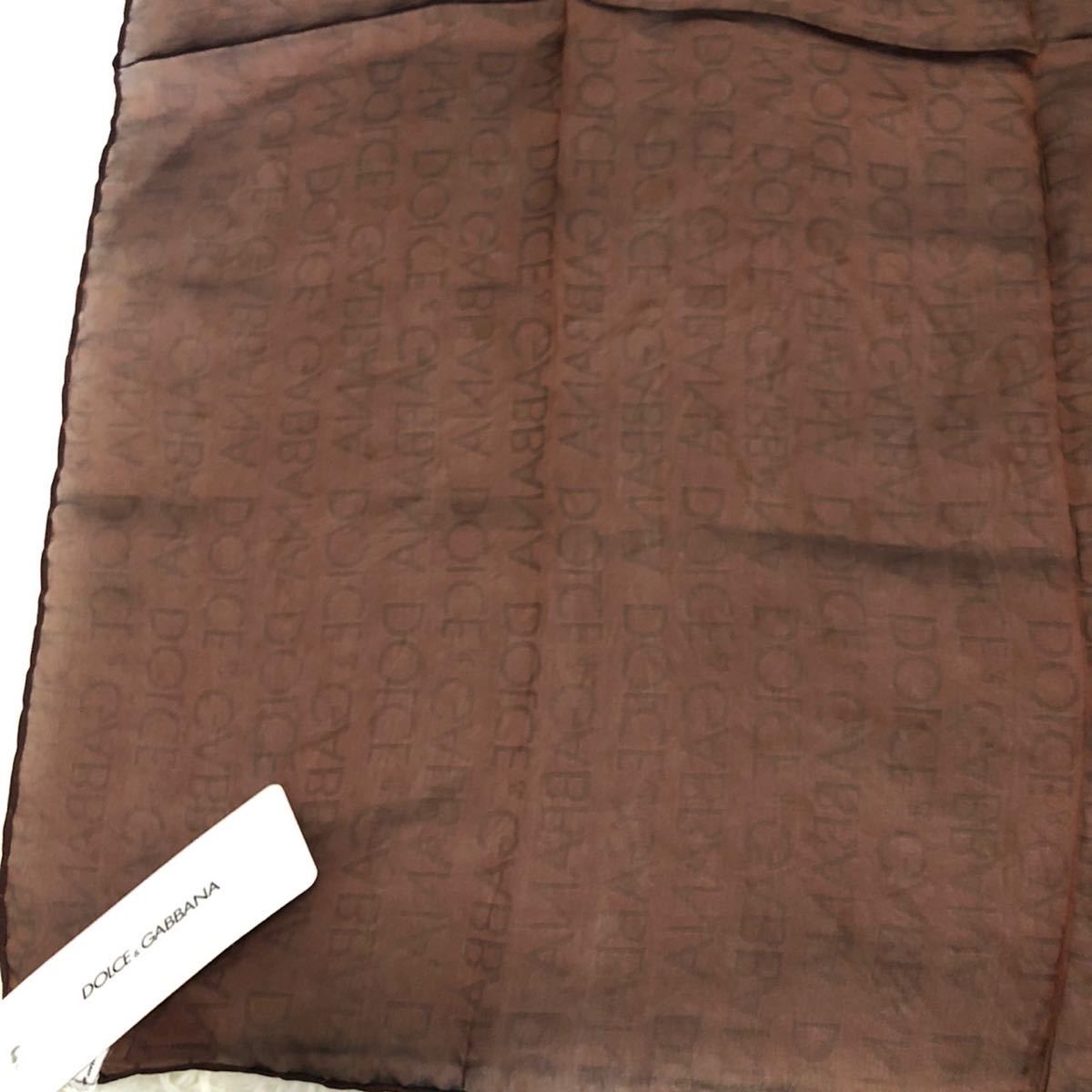 DOLCE&GABBANA ドルチェアンドガッバーナ レディース 女性 スカーフ ドルガバ ロゴ総柄 ブラウン 茶色 新品未使用 サイズ65×65cm_画像3
