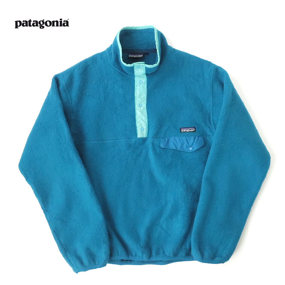 90s ポルトガル製 patagonia スナップ-T プルオーバーフリース F1 ターコイズ (S)