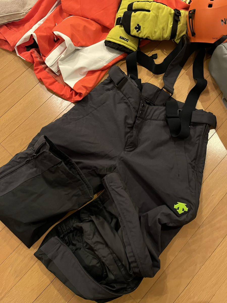 美品 DESCENTE デサント × OGASAKA 小賀坂 高性能HEAT NAVI ヒートナビ スキーウエア パンツ 豪華立体ロゴ sizeM ダークグレー ОGA-7513_画像7