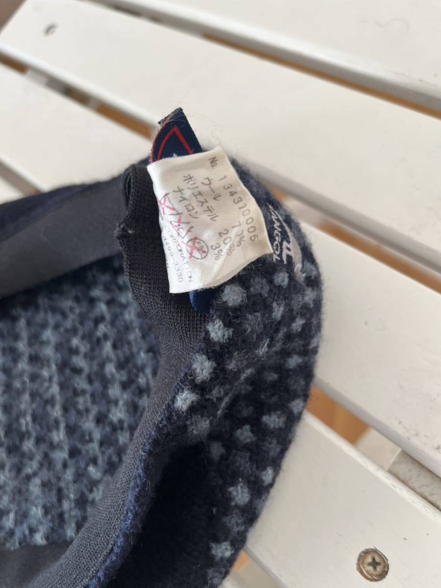 激レア 日本製 美品 カンゴール KANGOL ハンチング 高品質ウール羊毛100%素材 ミドルゲージニット帽 帽子 sizeМ 頭周り57〜60cm対応_画像5