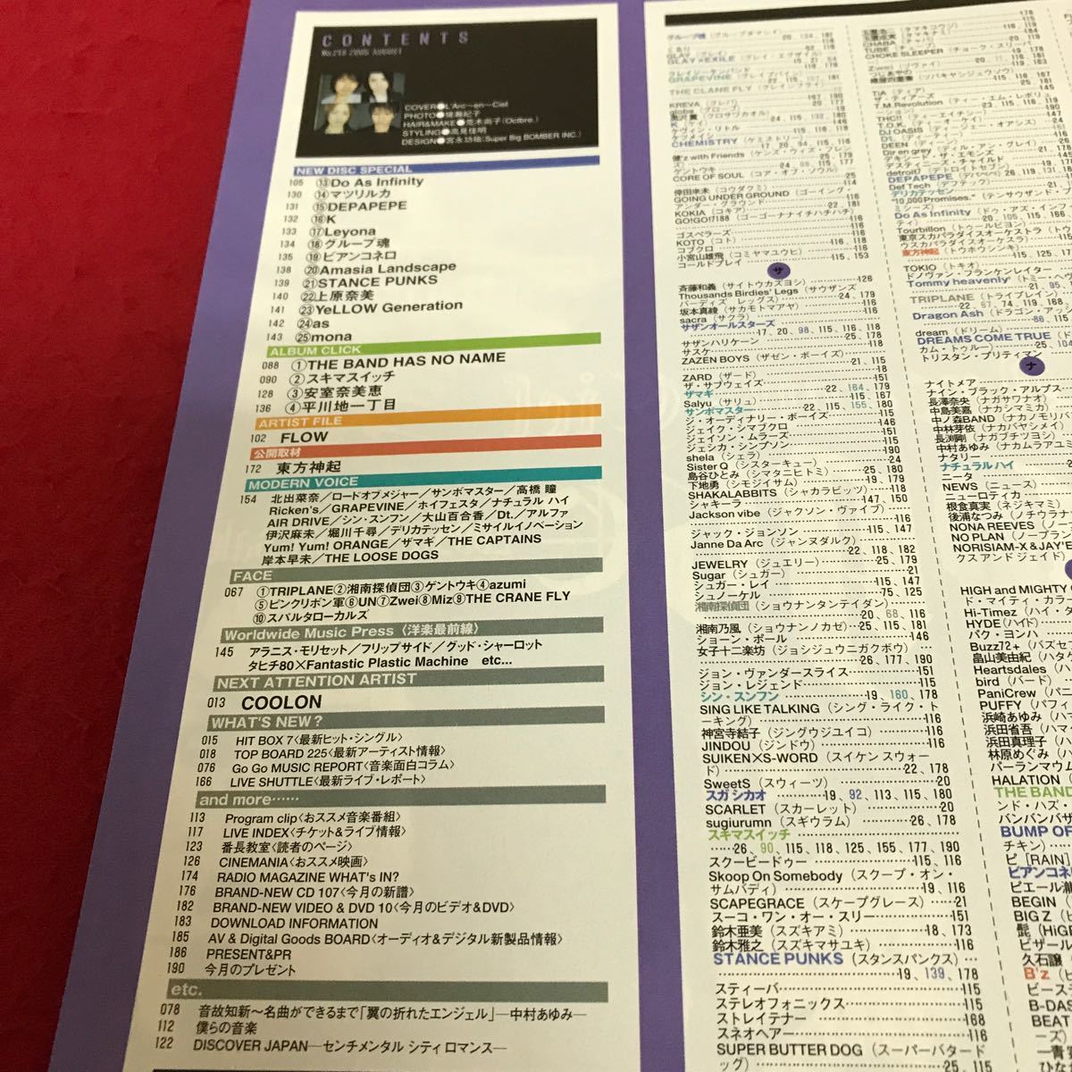 e-046 WHAT'S IN？　2005年8月号　L'Arc〜en〜Ciel 独占取材！新曲「Link」に迫る　B'z/BUMP OF CHICKEN／ポルノグラフィティー※1_画像2