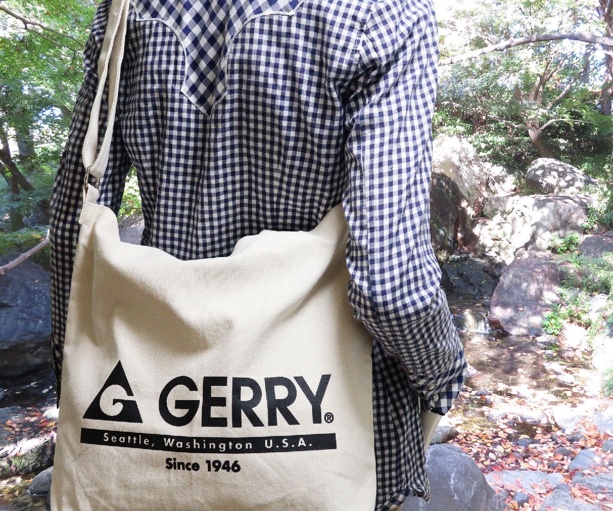 ジェリー トートバッグ ショルダーバッグ GERRY 天ファスナー2WAY コットン B4サイズ★アイボリー新品【メール便発送（全国送料無料）】_画像3