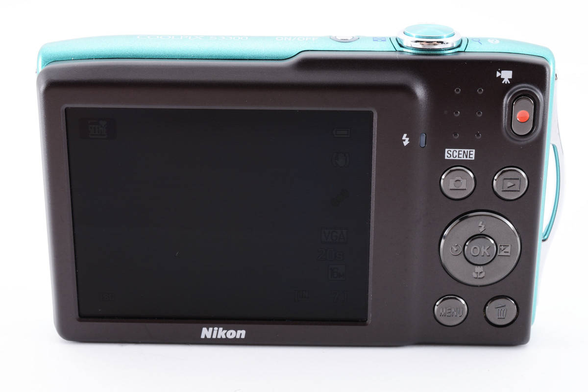 ★極上品★ニコン Nikon COOLPIX S3300 ミントグリーン ★元箱・付属品多数★ LL980#959の画像4