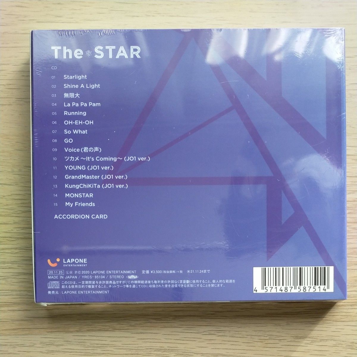 初回限定盤Blue　初回プレス　 JO1 CD+ACCORDION CARD　The STAR