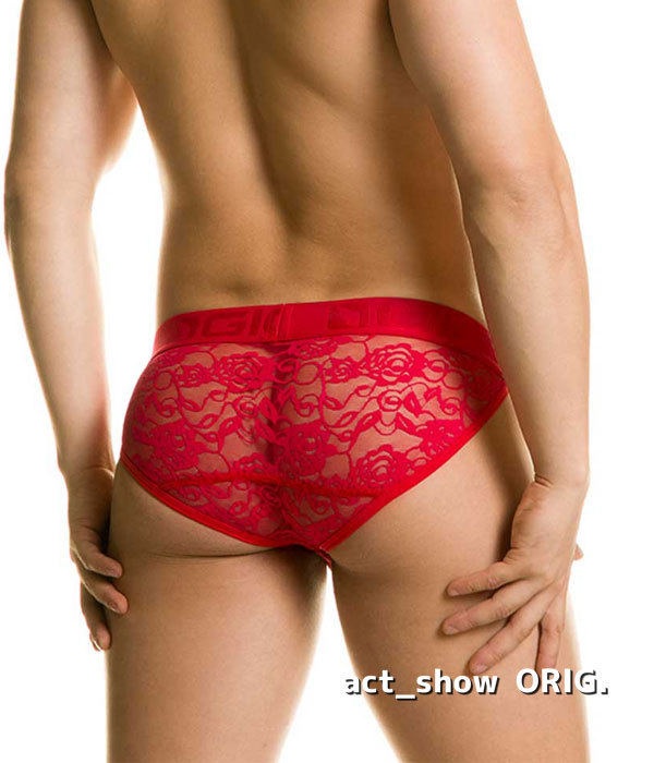 ＊新品未使用 GIGOギーゴ REDEMOTION LACE BRIEF BH26（RED/XL）正規品 シースルービキニブリーフ おしゃれメンズ下着 透け透け男性下着_画像3