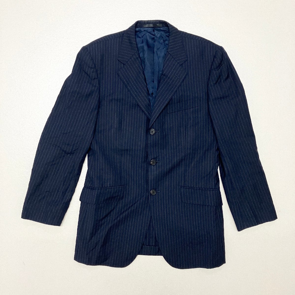 ●Paul Smith ポールスミス スーツ セットアップ ジャケット パンツ ストライプ Ermenegildo Zegna 日本製 ネイビー系 L メンズ 0.94kg●_画像2