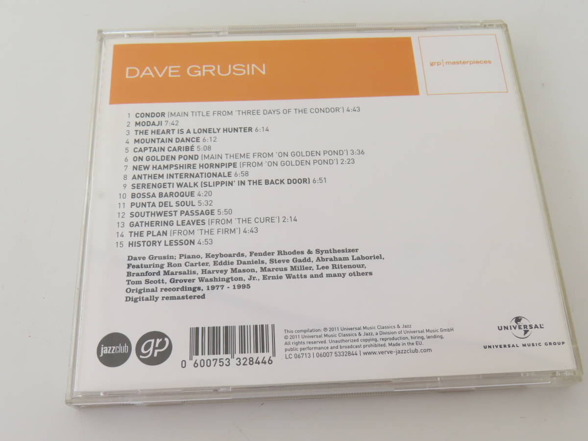 a106【 DAVE GRUSIN 】 デイヴ グルーシン MASTERPIECES BEST OF THE GRP YEARS EU盤_画像2
