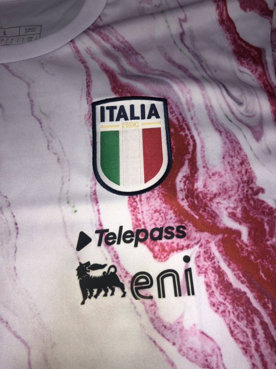 イタリア代表プレマッチトップシャツ　スポンサー付きユニフォーム　アズーリ　ワールドカップ 予選_画像2