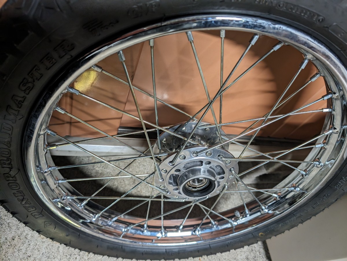 バブ CB250T ホーク CB400N 新品張り替え済み スポークホイール前後 CM250 DIDリム DUNLOP _画像3