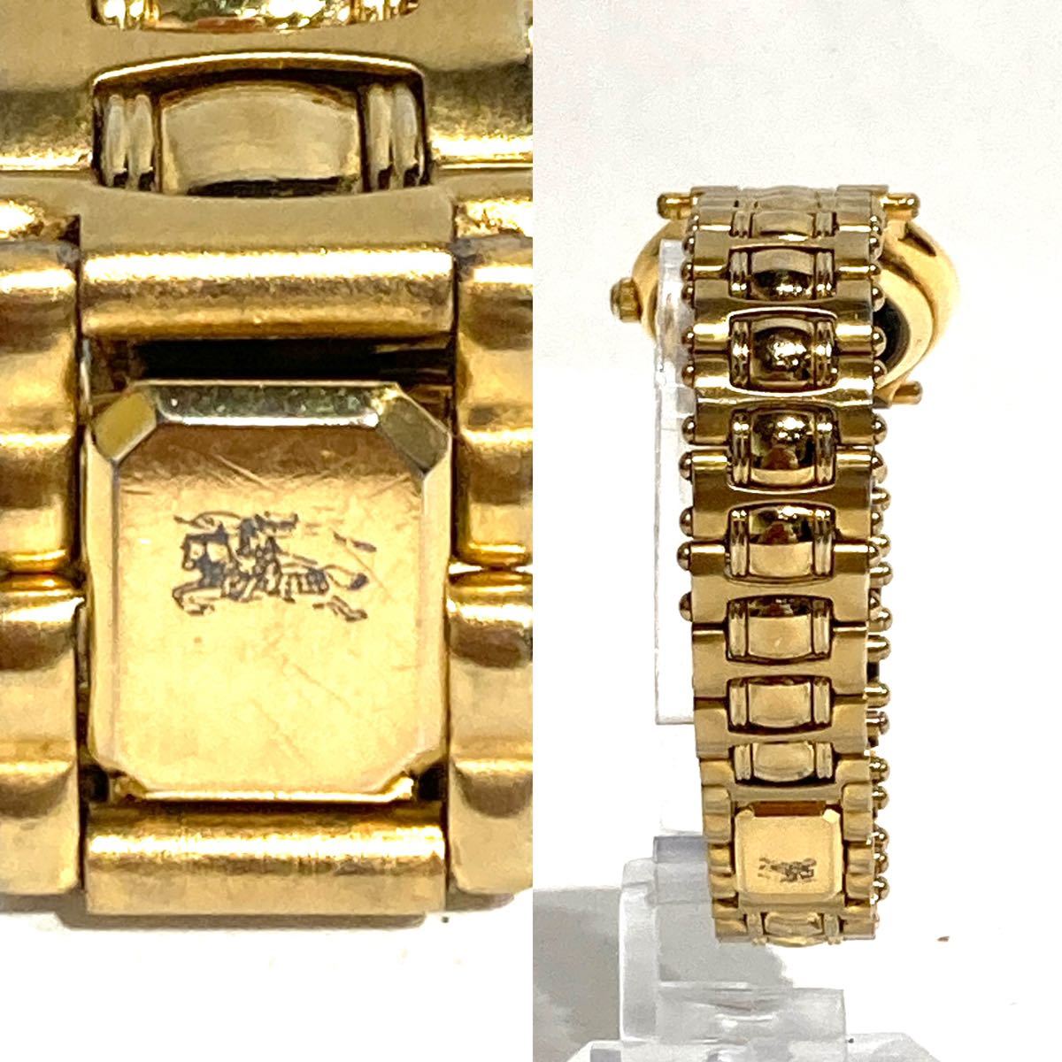 ★bk-468 Burberrys バーバリー クオーツ チェック文字盤 ゴールドカラー 腕時計 レディース(T134-11)_画像7